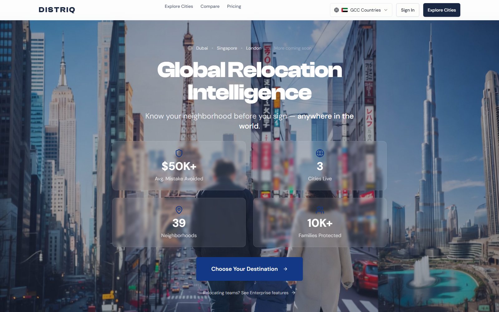 DISTRIQ AI — Relocation Intelligence by Big Immersive